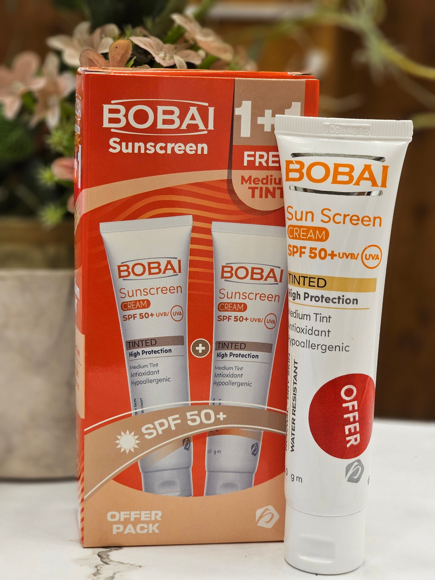 Bobai Sunscreen Tinted Cream Spf 50+ 50 gm (1+1) Offer