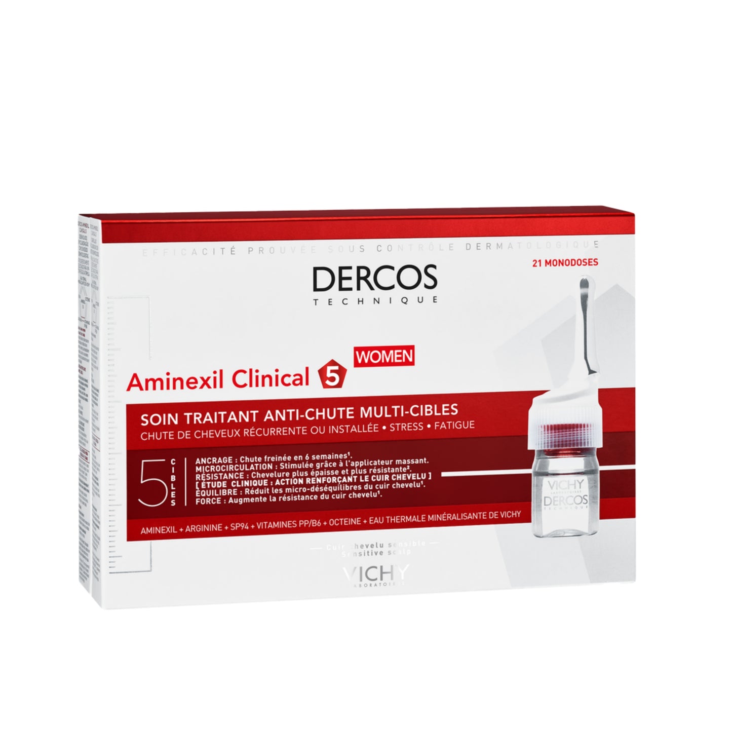 Vichy Dercos Aminexil Clinical 5 Anti-Hairloss Women (21) Ampoules