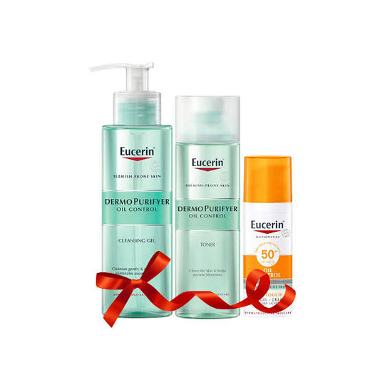 Eucerin cleanser+toner+sun oil control offer